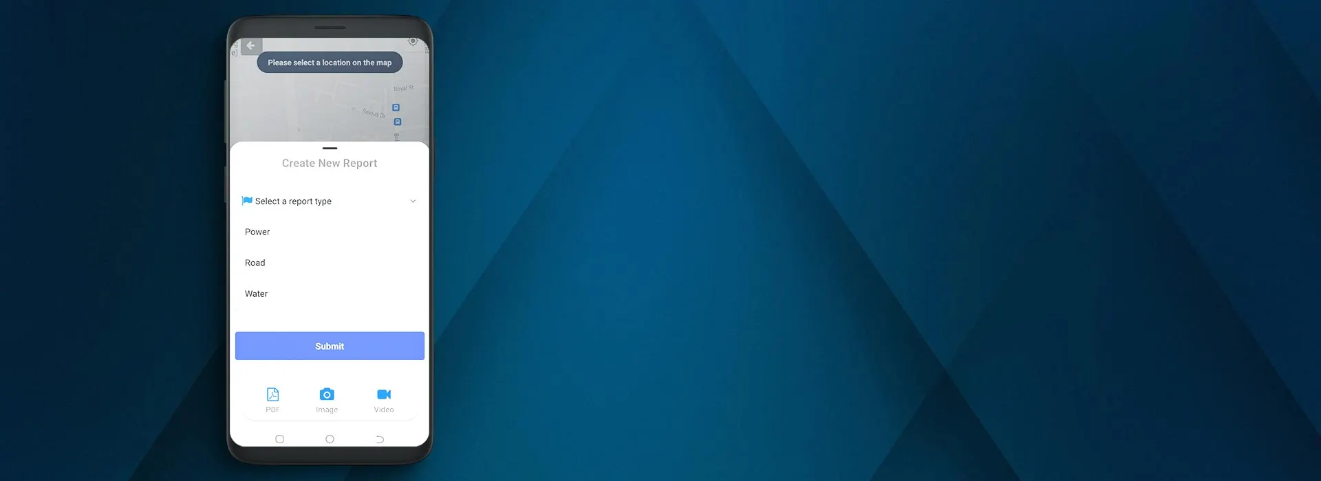 Creating a new incident report in the imephu app